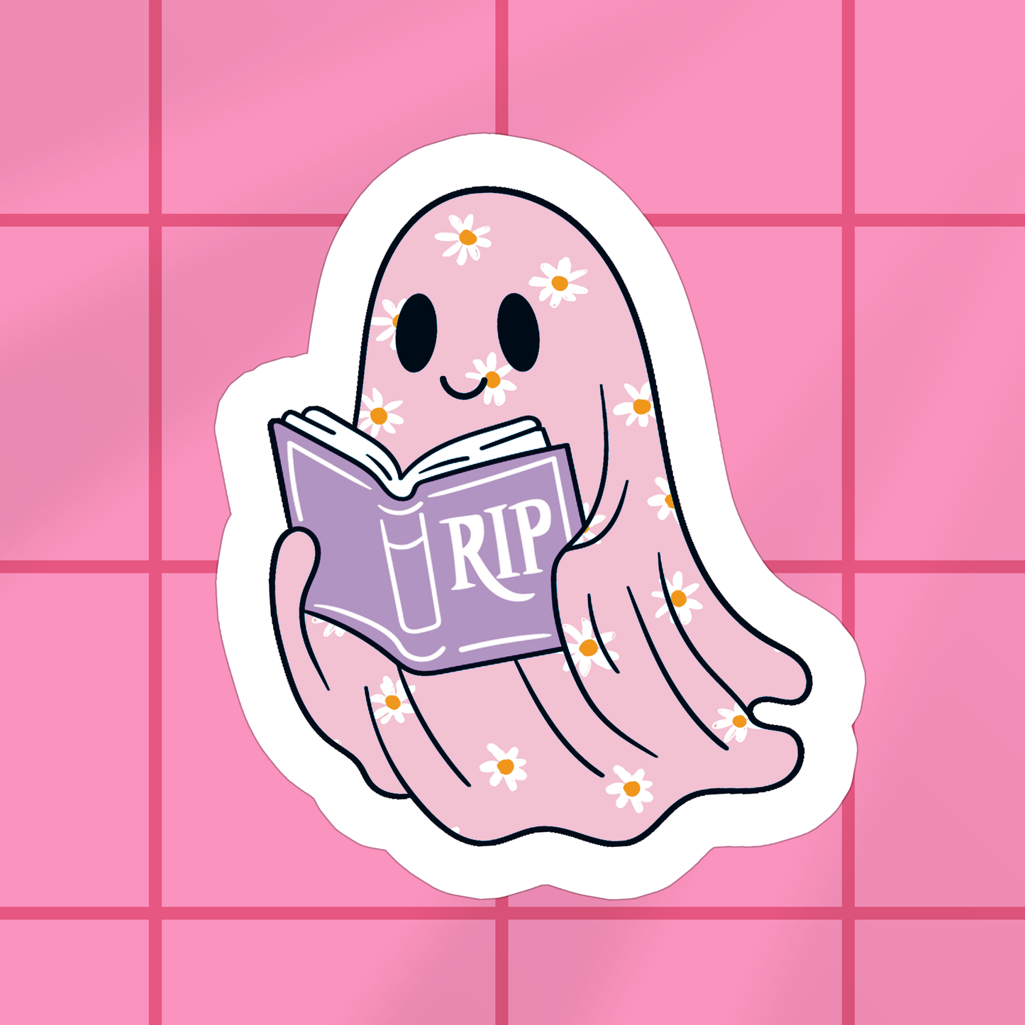 Sticker: Floral Ghost RIP