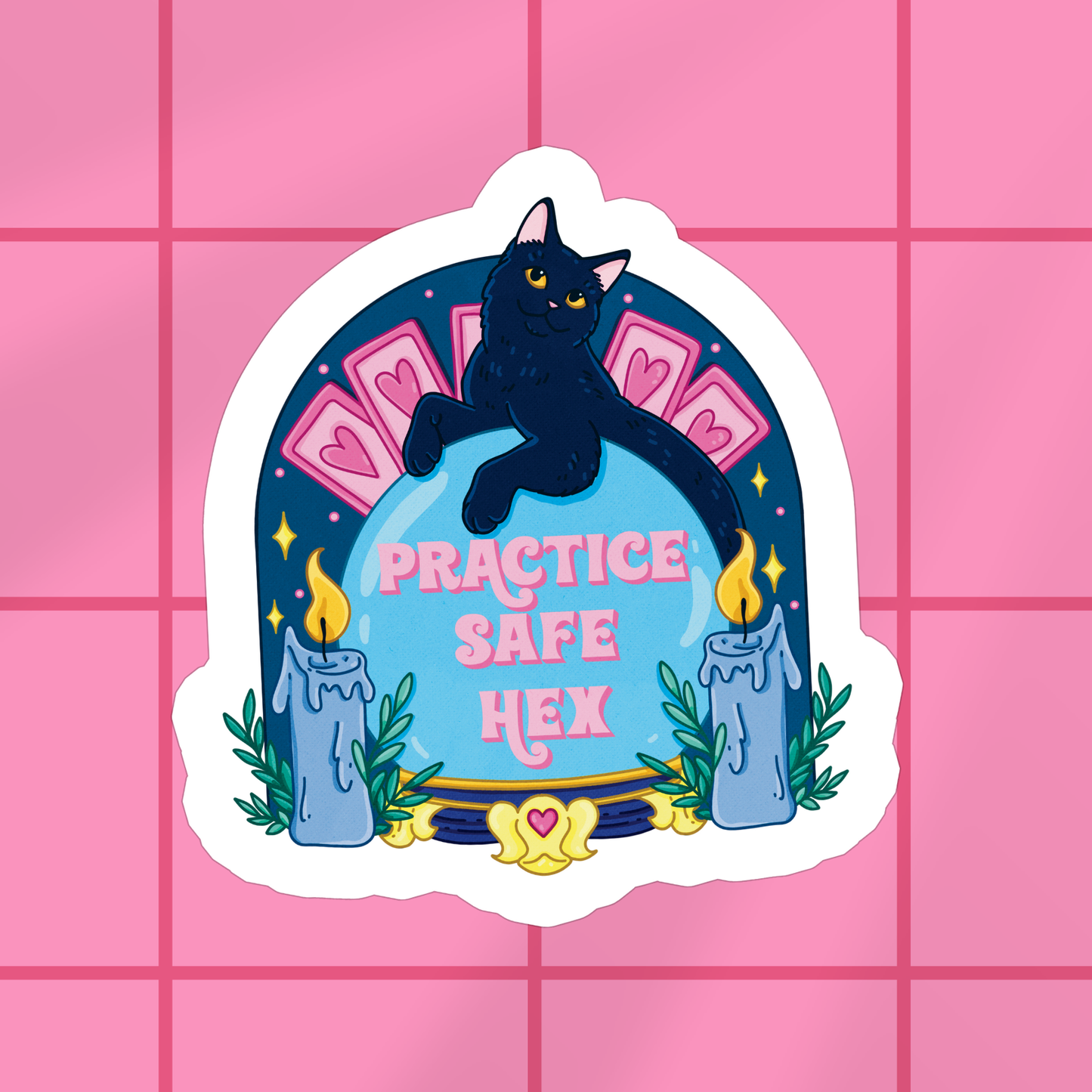 Sticker: Practice Safe Hex Cat