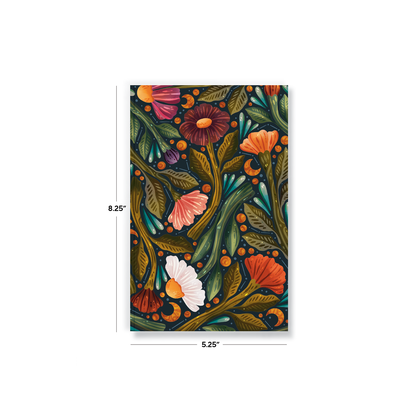 Dark Floral Classic Layflat Journal Notebook
