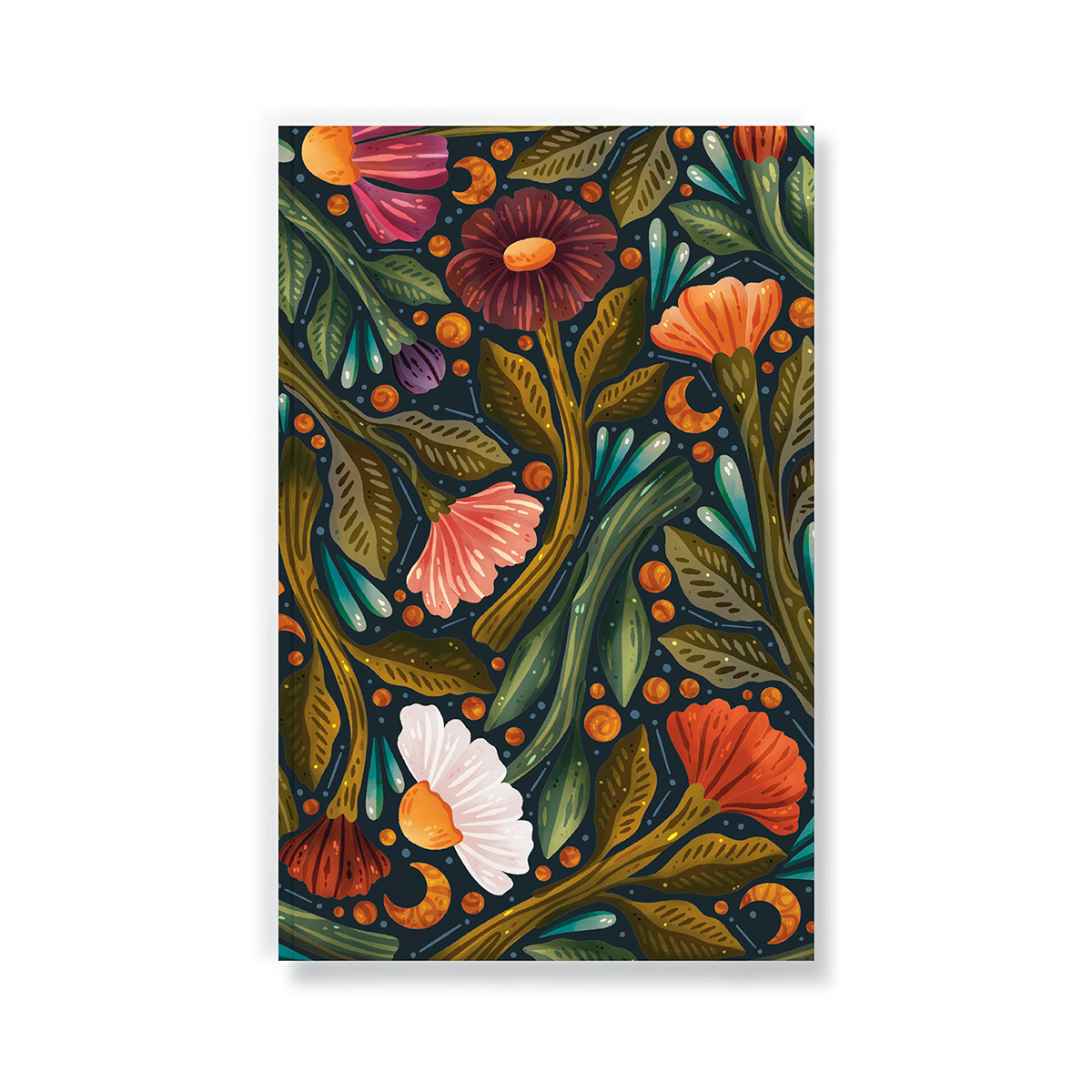 Dark Floral Classic Layflat Journal Notebook