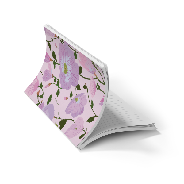 Pink Purple Flowers Classic Layflat Notebook Journal