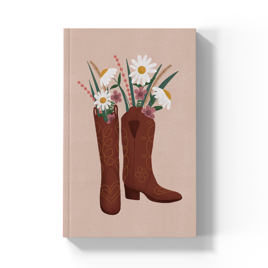 Boots & Flowers Soft Touch Classic Layflat Notebook Journal