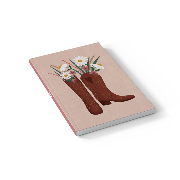 Boots & Flowers Soft Touch Classic Layflat Notebook Journal
