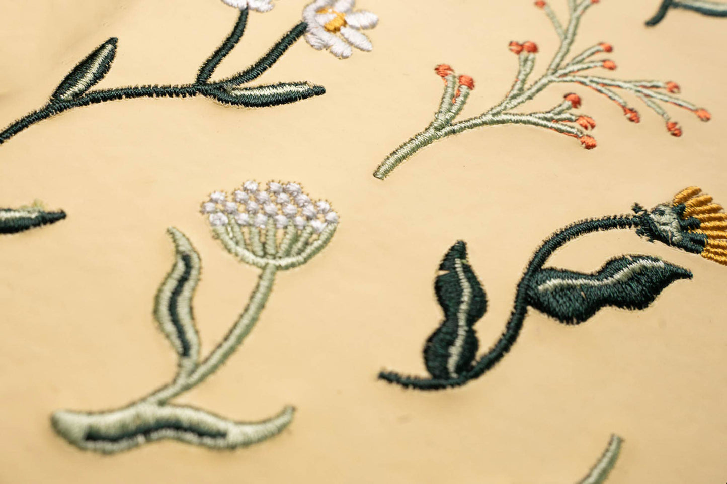 Butter Yellow Floral Embroidered Journal Notebook