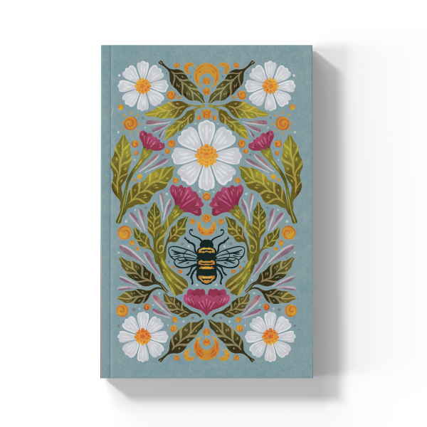 Honey Bee Floral  Soft Touch Classic Layflat Notebook Journal