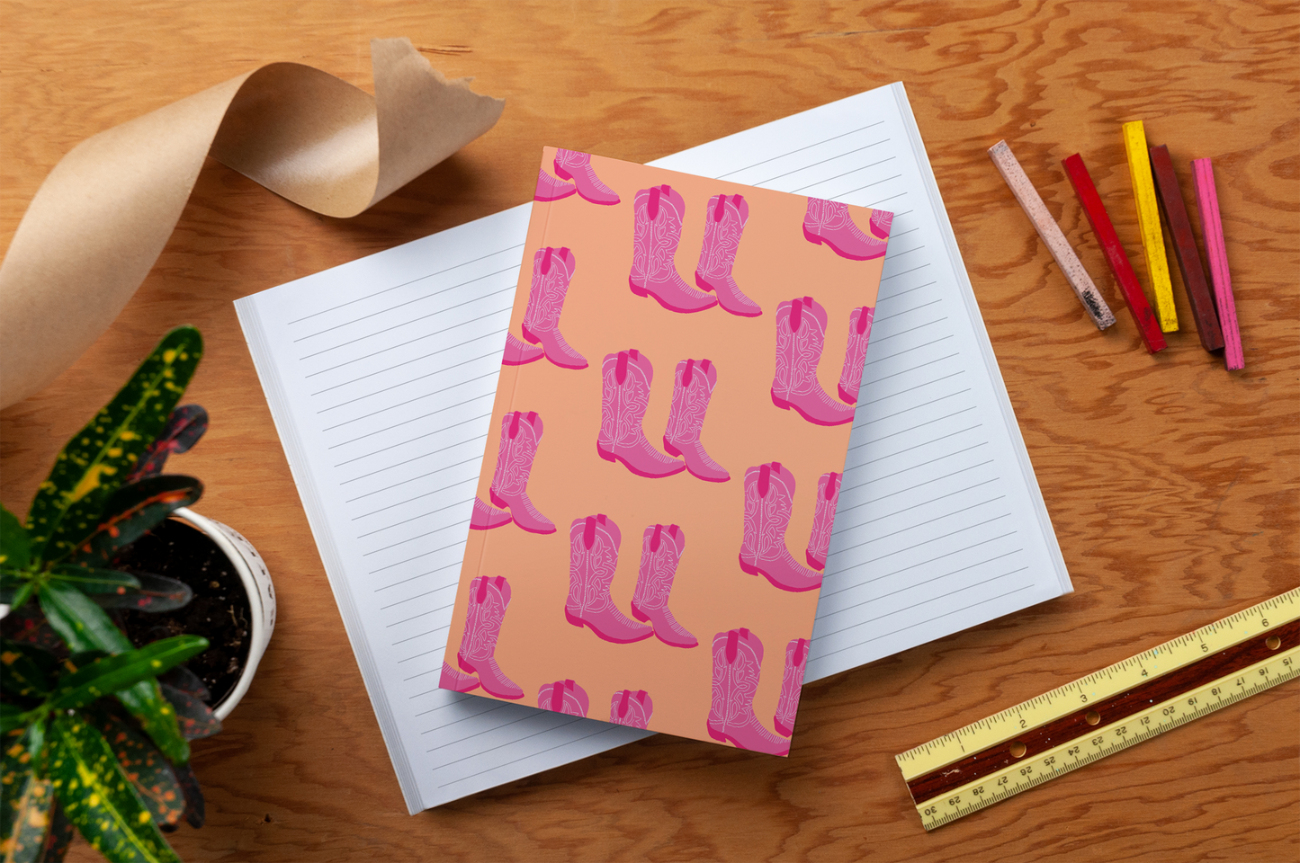 Cowgirl Boot Classic Layflat Journal Notebook