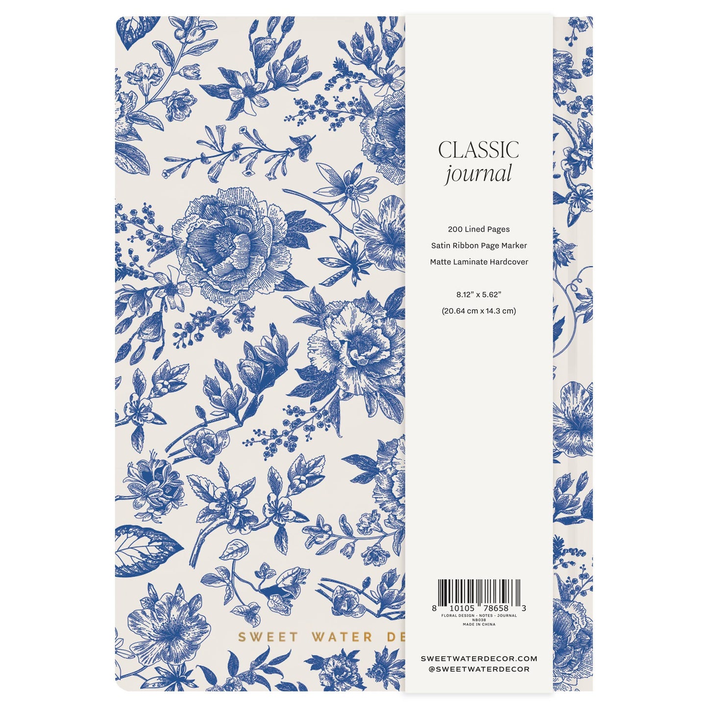 Blue Floral Notes Journal - Home Decor