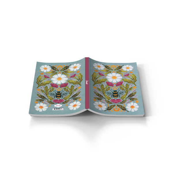 Honey Bee Floral  Soft Touch Classic Layflat Notebook Journal